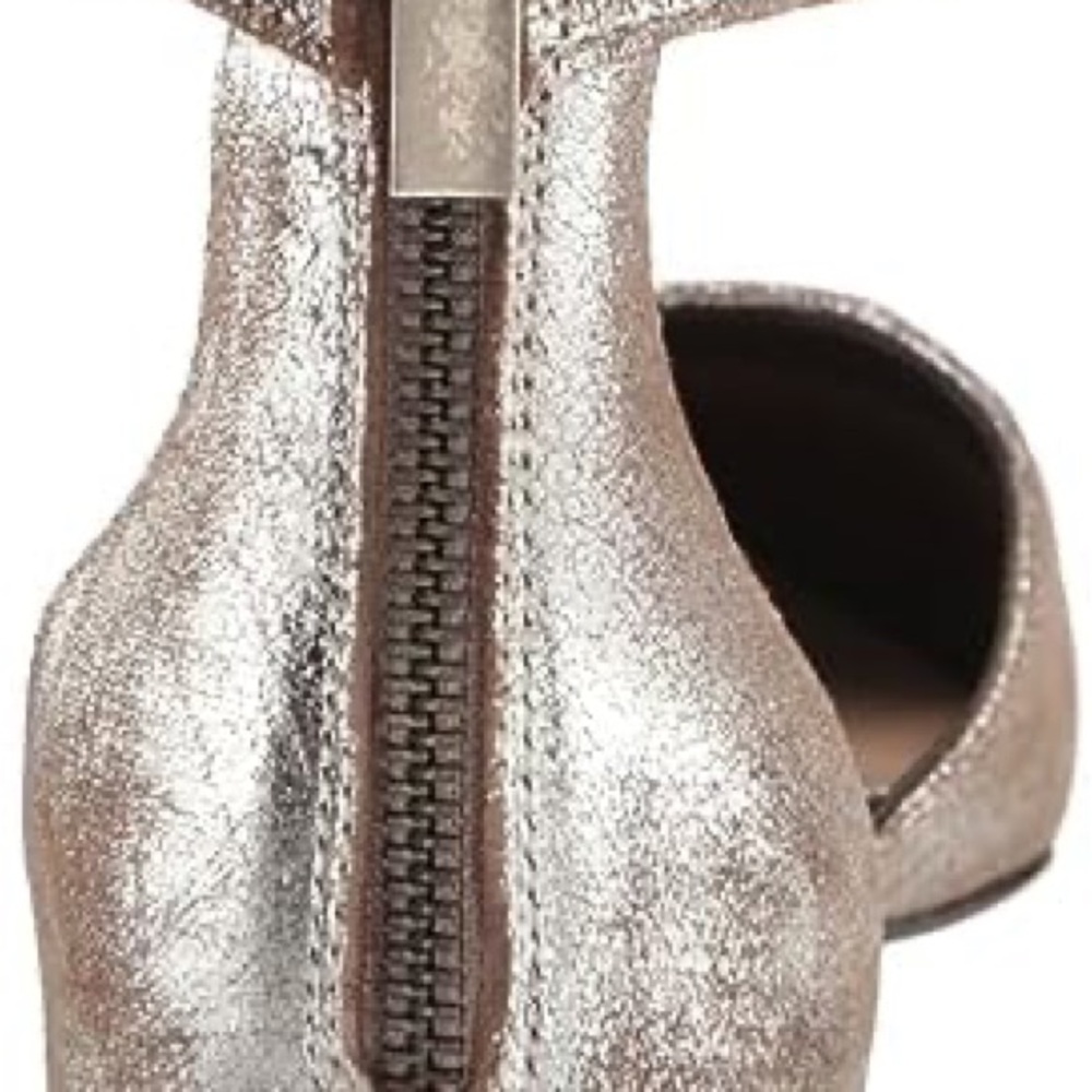 Seychelles Metallic Silver Pointed-Toe Ankle-Strap Flats - Picture 4 of 7
